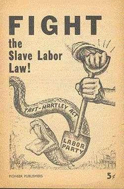 Taft-Hartley Act - 1947 Amended much of the federal law regulating labor relations of enterprises engaged in interstate commerce, & established control of labor disputes by