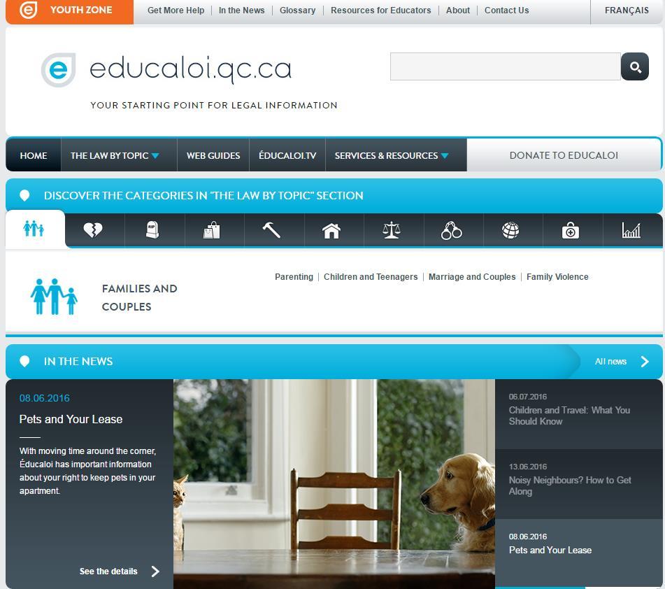 NOTE FOR TEACHERS Éducaloi has free legal information on its website: www.educaloi.qc.