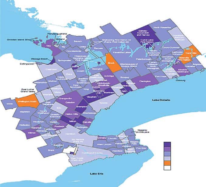 Regional rival Mississauga eclipsed Toronto s growth rate, and emerging regional player Barrie grew by over 20%.