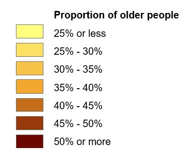 A Race Equality Foundation & Housing LIN Publication Figure 11 Percentage of older people compared to the population by local authority district in England Source: standard 2011 census table LC2109EW