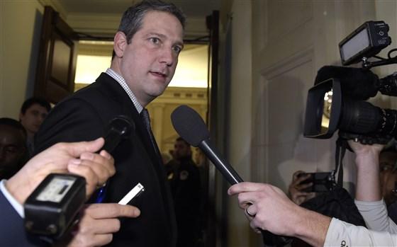 Rep. Tim Ryan, D-Ohio, arrives for a House Democratic Caucus meeting on Capitol Hill in Washington on Nov. 30, 2016.