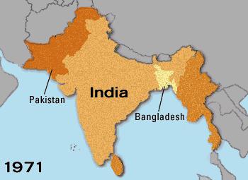 India was divided into India and Pakistan