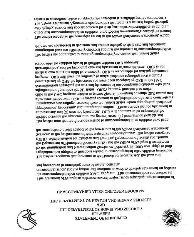 Appendix E Statement of Principles Between the Department of Homeland Security and