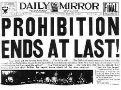 LAUNCHING THE NEW DEAL: o Roosevelt also moved in his first days of office to overturn prohibition and signed a bill to legalize the manufacture and