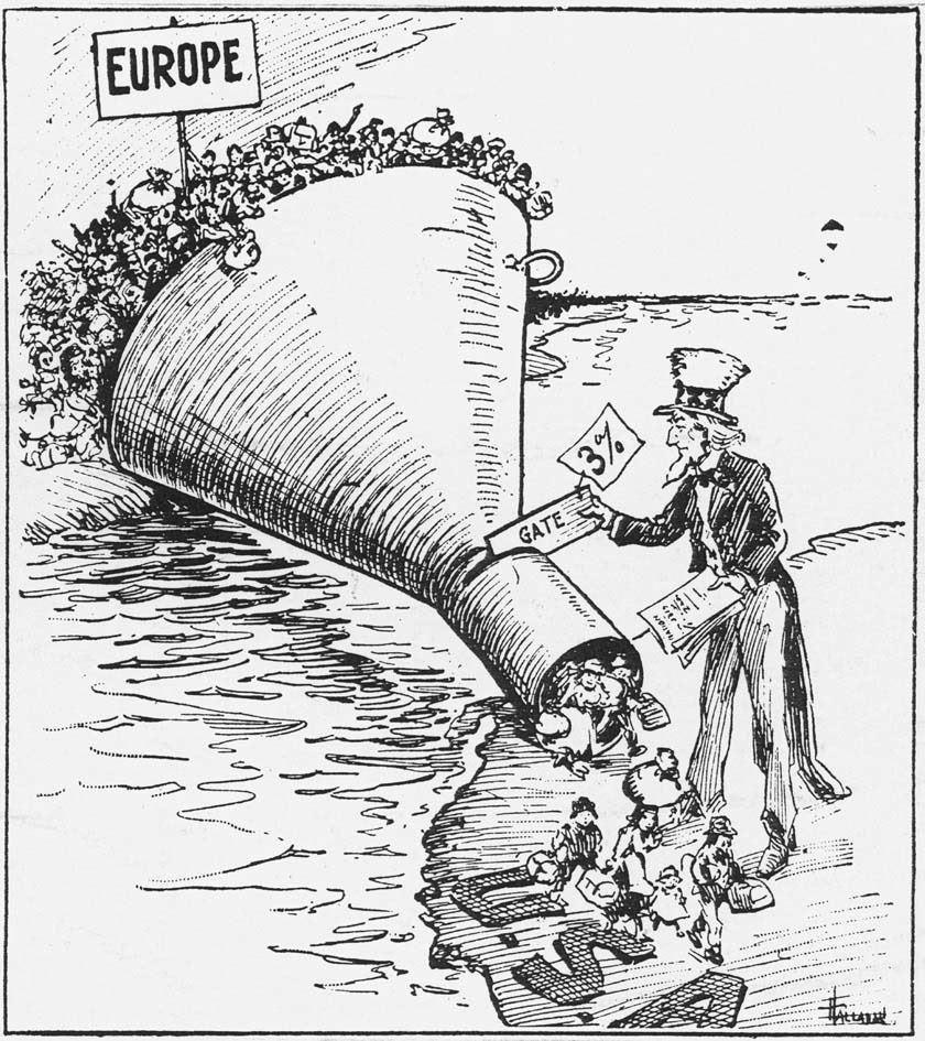 1921 Emergency Quota Act Restricted the number of immigrants to 357,000 per year, and also set down an immigration quota by