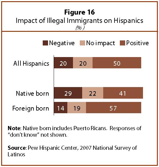 Immigration Enforcement and Latino Opinion 22 native-born Latinos, say illegal immigrants help the economy.