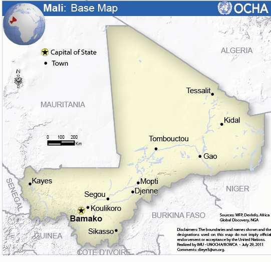 Mali Complex Emergency Situation Report No. 1 23 April 2012 This report is produced by OCHA Regional office for West and Central Africa in Dakar in collaboration with humanitarian partners.