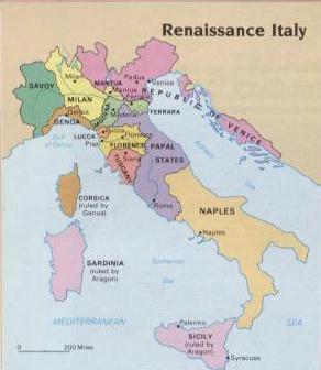 Italy City-States all become wealthy due to trade & taxation all are ruled by a powerful family (most notably the