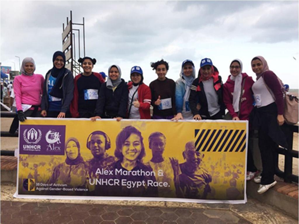 Highlights For the sixth year in a row, UNHCR, in collaboration with Alex marathon, organised a six-kilometer marathon in the context of the 16 Days of Activism against Gender-Based Violence campaign