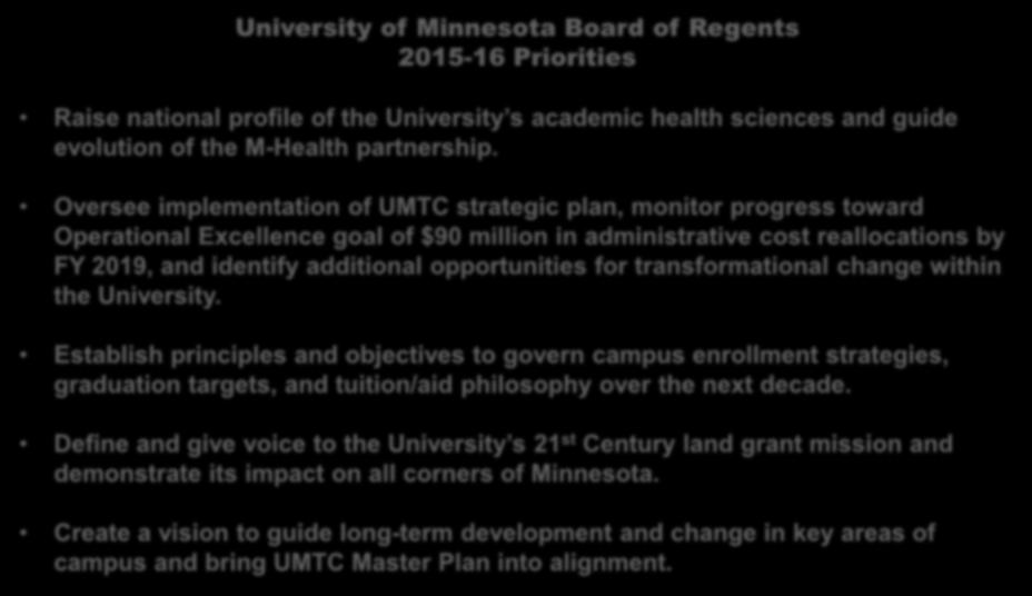 opportunities for transformational change within the University.