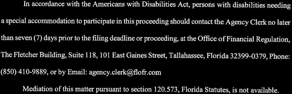 Notice to Res ondents In accordance with the Americans with Disabilities Act, persons with disabilities needing a special accommodation to