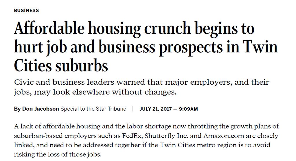 Current and Emerging Issues: Workforce/Affordable Housing The mistaken assumption is that if you have a healthy
