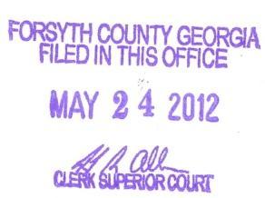 IN THE SUPERIOR COURT OF FORSYTH COUNTY STATE OF GEORGIA FORSYTH COUNTY BOARD OF ETHICS CIVIL ACTION Plaintiff, FILE NO. 12CV-0027 v. TERENCE SWEENEY, SENIOR JUDGE ROBERT B. STRUBLE Defendant.