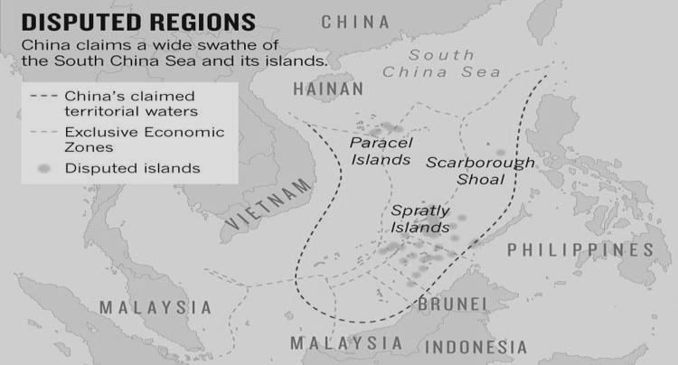 1 The South China Sea extends from the Strait of Malacca in the southwest to the Strait of Taiwan in the northeast.