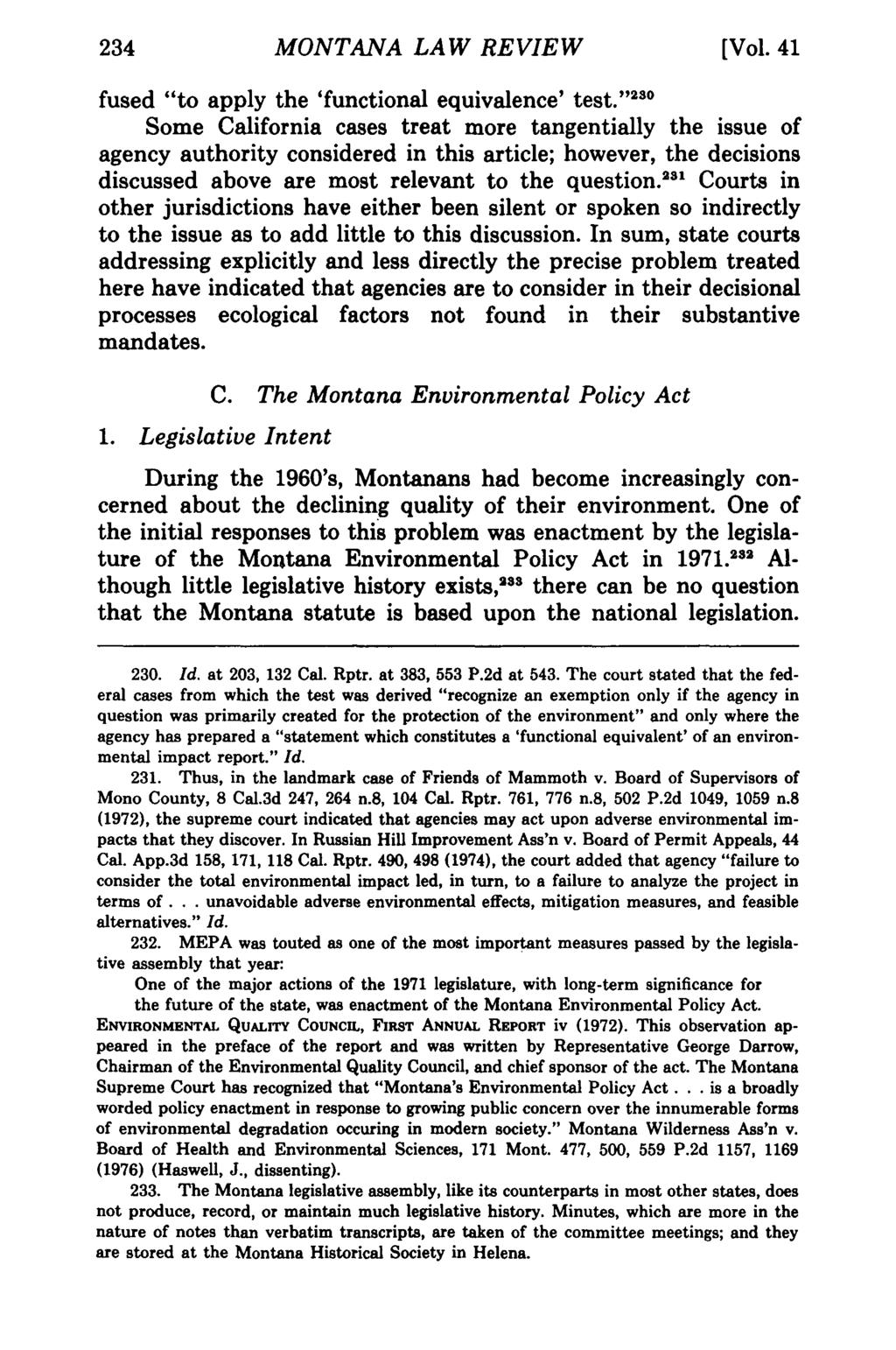 234 MONTANA LAW REVIEW [Vol. 41 fused "to apply the 'functional equivalence' test.