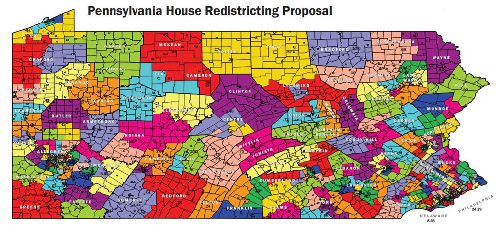 PA State House Map LRC Submission Map is map that was produced by Amanda Holt in 2011 to demonstrate to