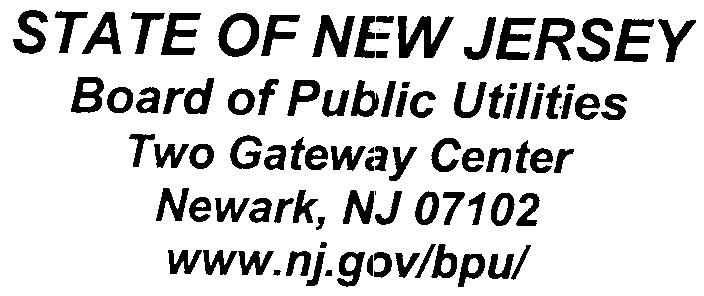 Agenda Date: 12/19/07 Agenda Item: I II A STATE OF Nl:WJERSEY Board of Public Utilities Two GatewciY Center Newark, NJ 07102 www.