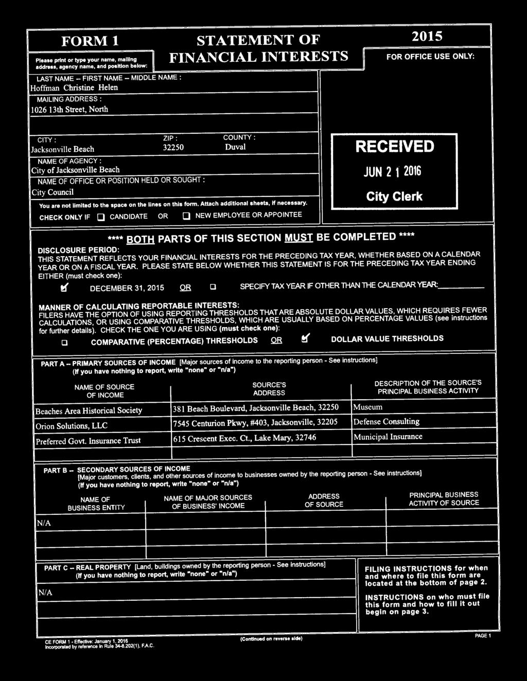 SOUGHT : City Council You are not limited to the space on the lines on this form. Attach additional sheets, if necessary.