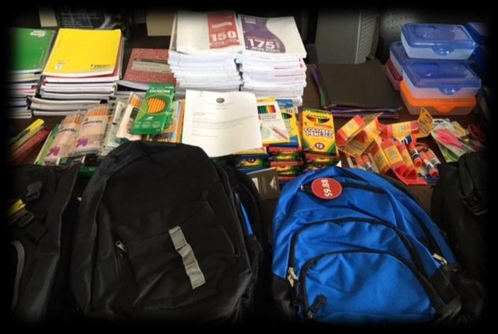 supply items were collected to donate to those children in need this school year.