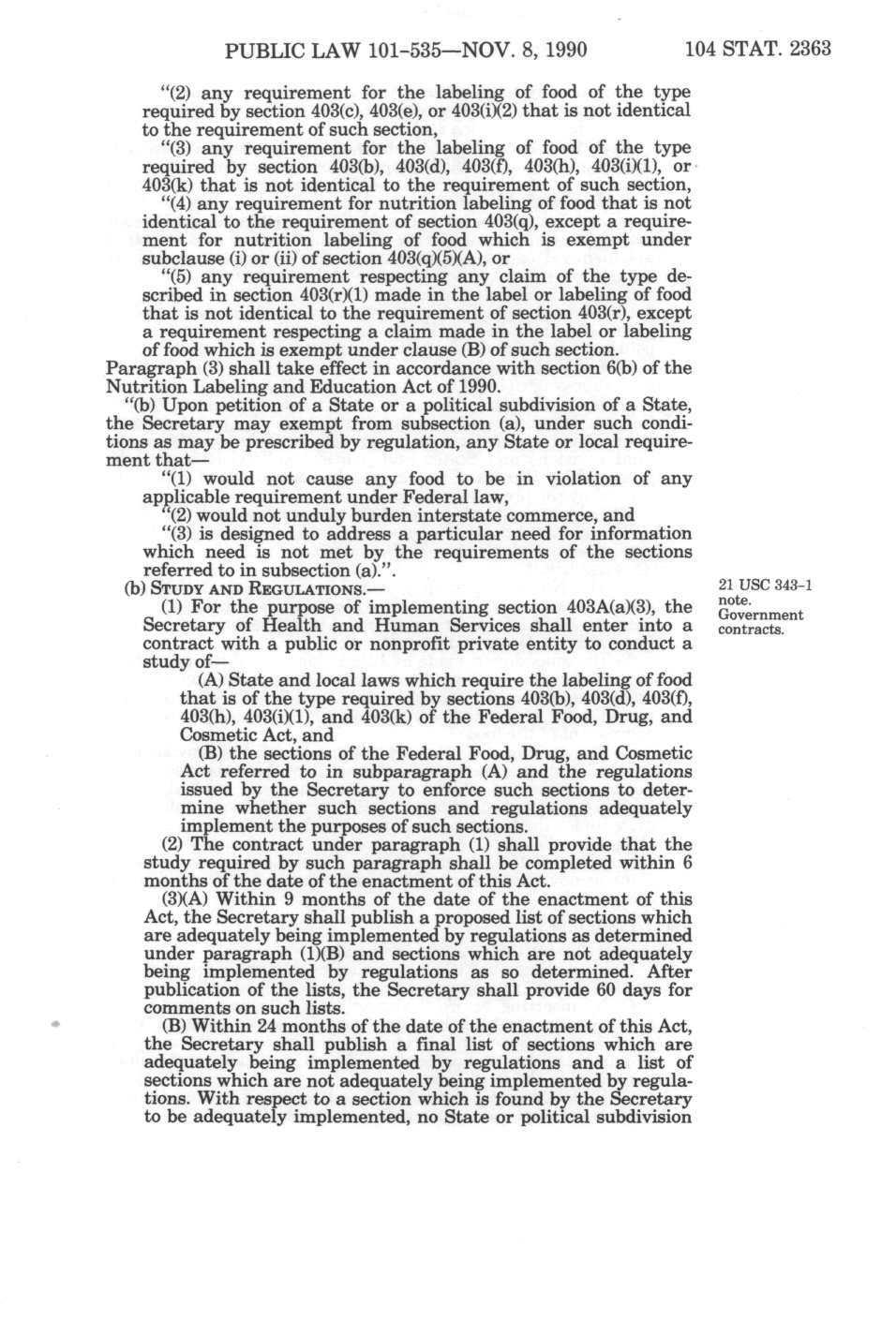 PUBLIC LAW 101-535 NOV. 8, 1990 104 STAT.