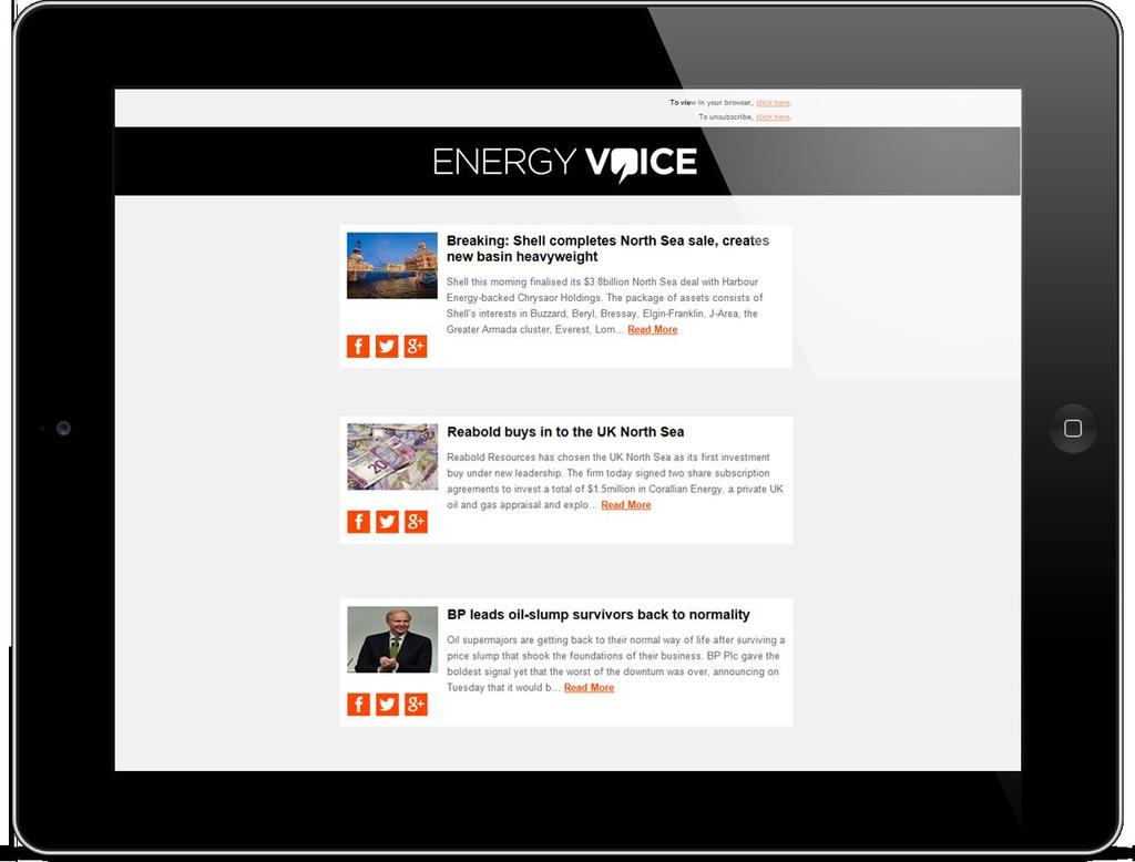 Energy Voice Newsletter Our daily news-feed Subscribe to our newsletter for daily news alerts about the industry.