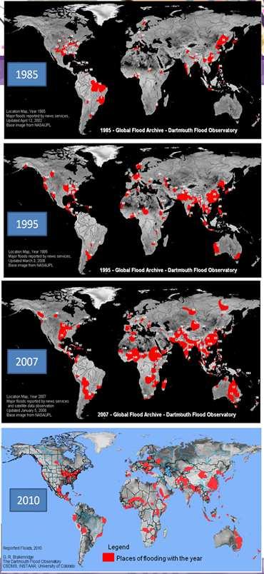 Increasing global flood risk There are compelling cases worldwide that suggest that wet places are getting wetter while dry