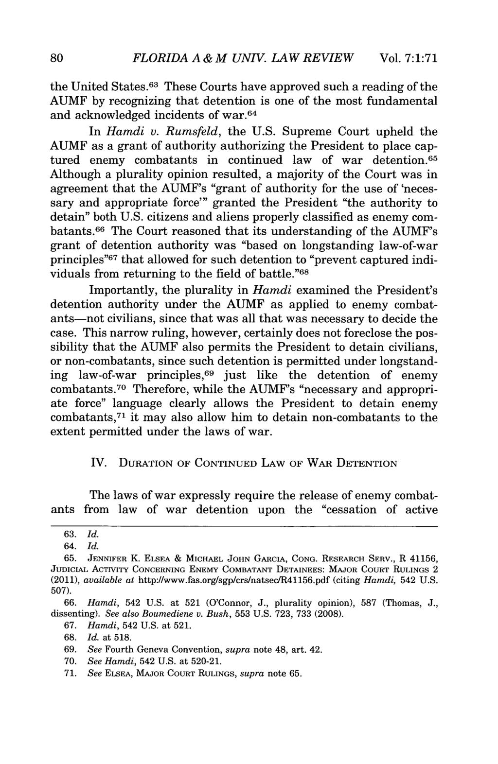 80 FLORIDA A & M UNIV. LAW REVIEW Vol. 7:1:71 the United States.