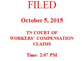 COURT OF WORKERS' COMPENSATION CLAIMS AT MEMPHIS Sharon L. Berry, ) Docket No.: 2015-08-0200 Employee, ) v. ) State File No.: 41816-2015 Wolfchase Hospitality, Inc.