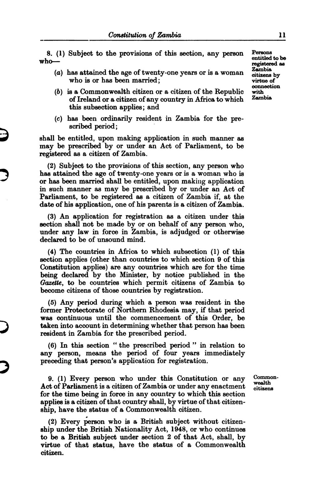 Constitution of Zambia 11 8.