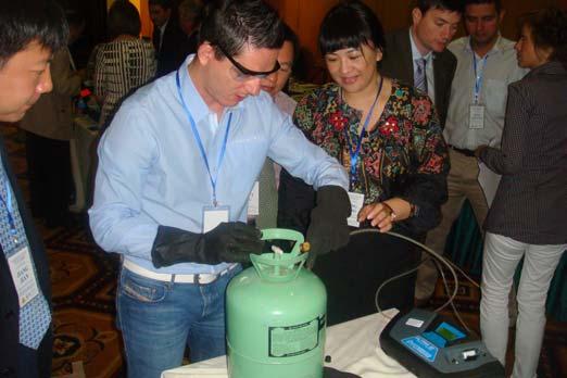 The testing of a refrigerant cylinder labelled CFC-12 revealed that it contained only 16% CFC-12 in addition to 62% HCFC-22, 19% HFC-134a and 3% hydrocarbon.