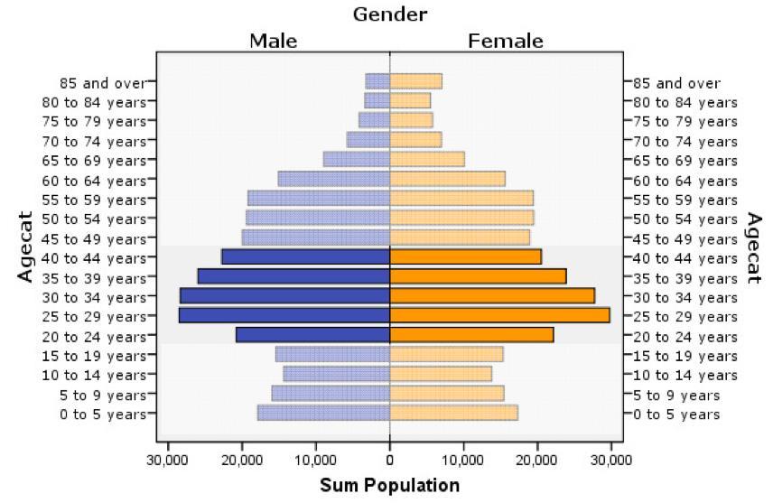 Portland population profile Data = 2010.