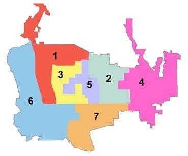 areas (Central), or as many neighborhoods as