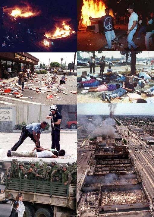 Race riots hit Los Angeles in 1992 when 4 white police