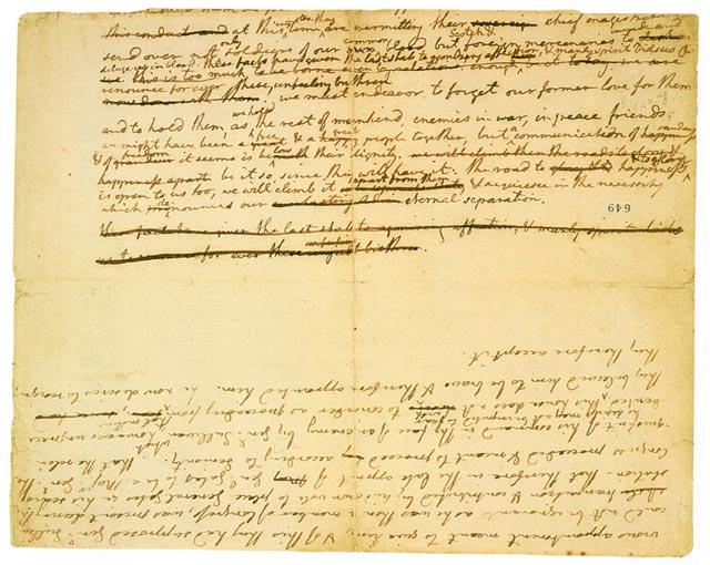 Fragment of the Earliest known Draft of the Declaration, June, 1776 Source: http://www.loc.