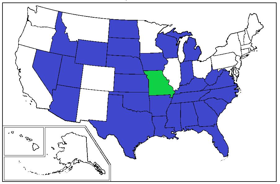 States With RTW Laws Starting in 1947, states begin passing right-to-work.