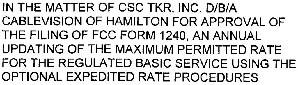 CR0611 0782 (SERVICE LIST AnACHED BY THE BOARD: On November 2, 2006, CSC TKR Inc.
