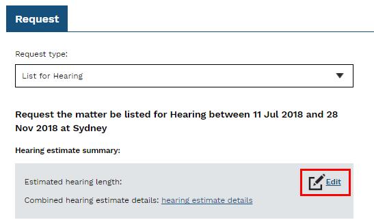 Hearing. 3 The Hearing estimate summary displays.