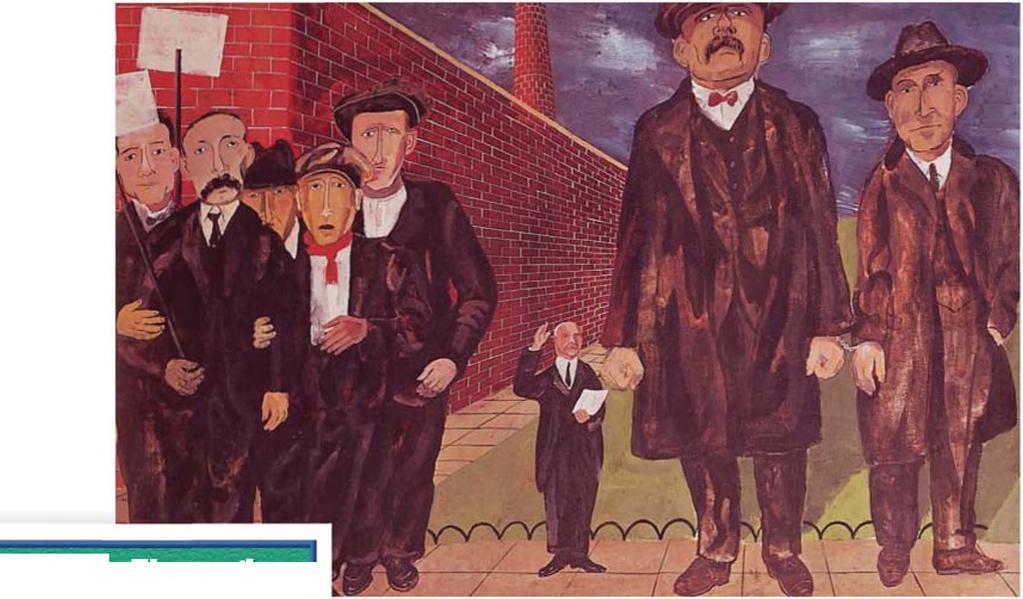 History Through Art SACCO AND VANZETTI (1932) The painting by Ben Shahn shows (right to left) Nicola Sacco, Bartolomeo Vanzetti, a miniature Governor Fuller, and a group of Sacco and Vanzetti