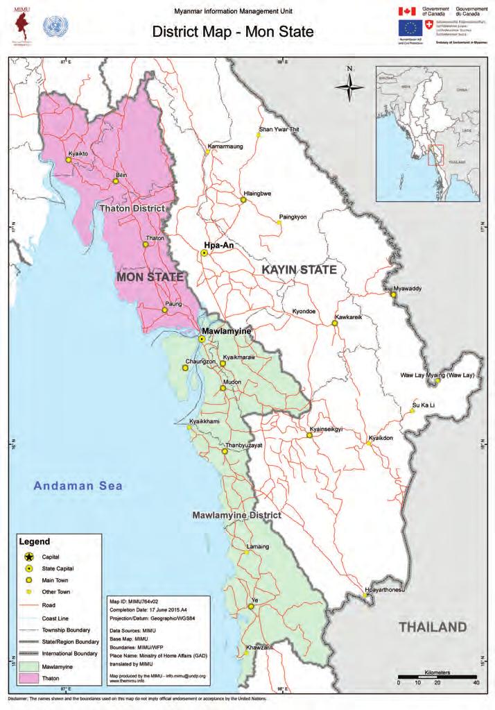 Mon State is located in the southwest of Myanmar on the Andaman Sea.