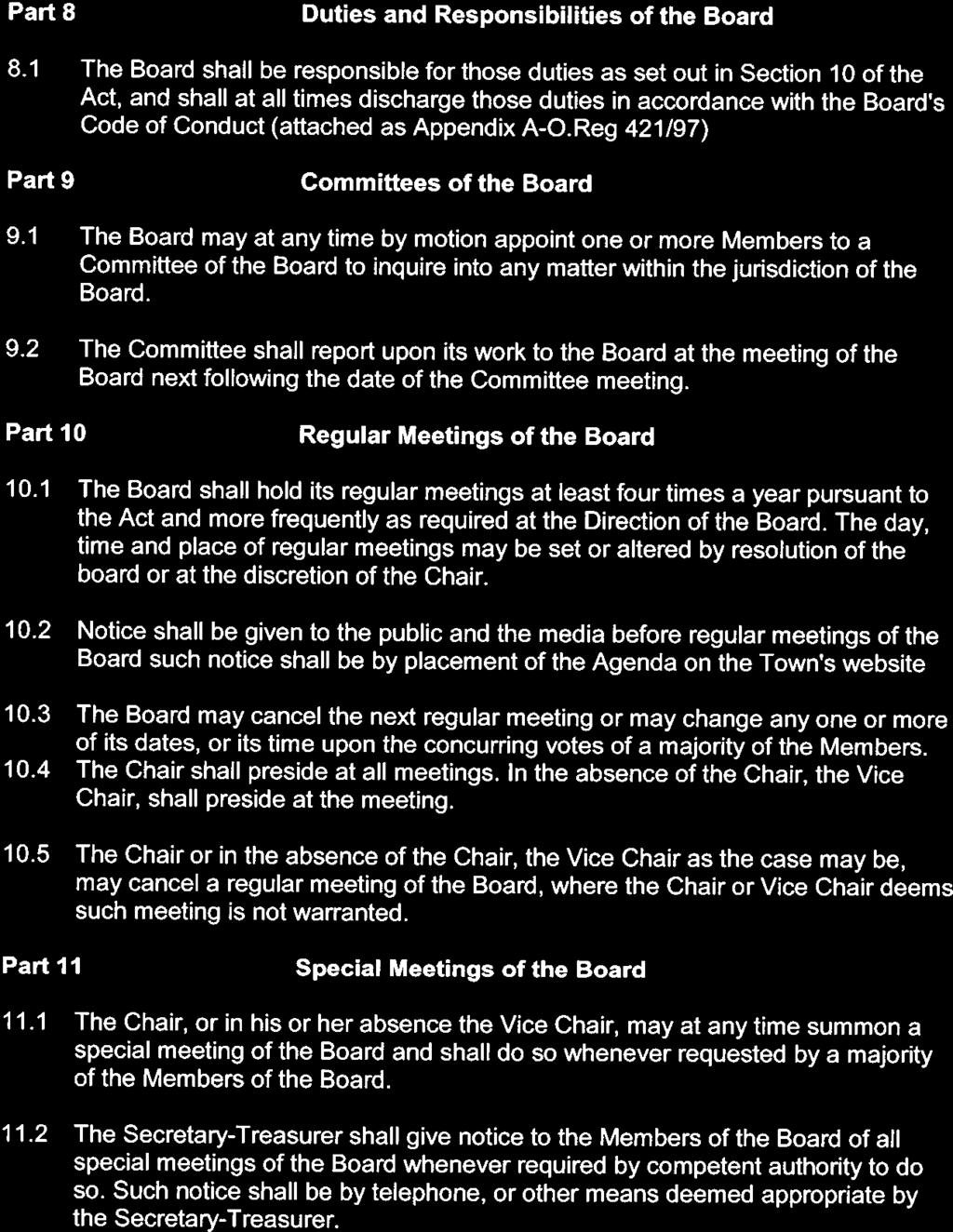 Part 8 Duties and Responsibilities of the Board 8.
