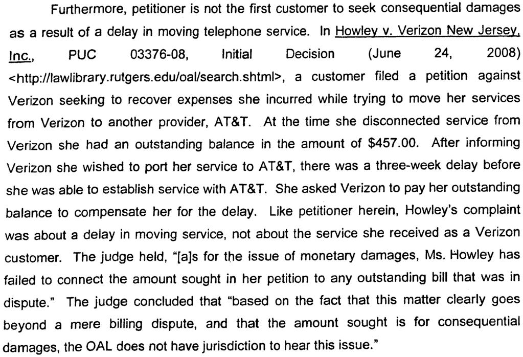 Petitioner has not alleged that he was improperly billed by Verizon or that the content of his bills is incorrect.