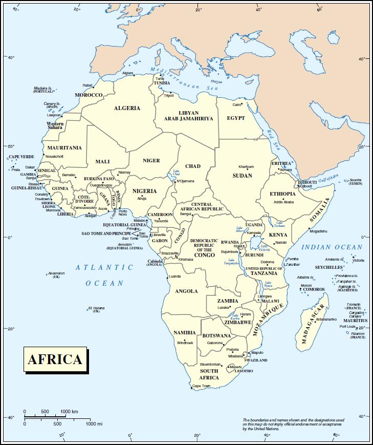 Appendix MAP OF AFRICAN CONTINENT Source: