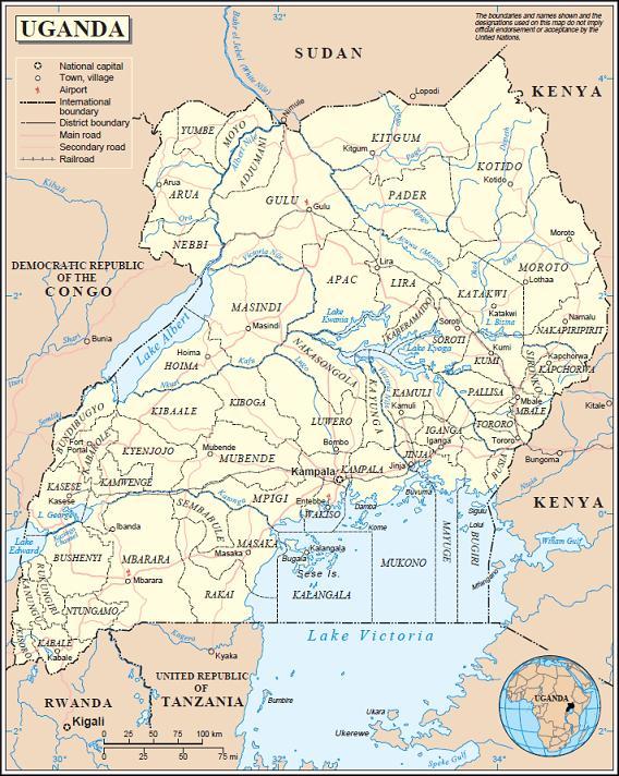 MAP OF REPUBLIC OF UGANDA Source: