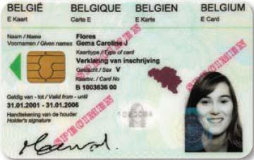 There is a microchip on the card and the data on the card are the same as those on a Belgian ID-card: The number of the document: B XXXXXXX XX, Name and given name, validity, sex, identification