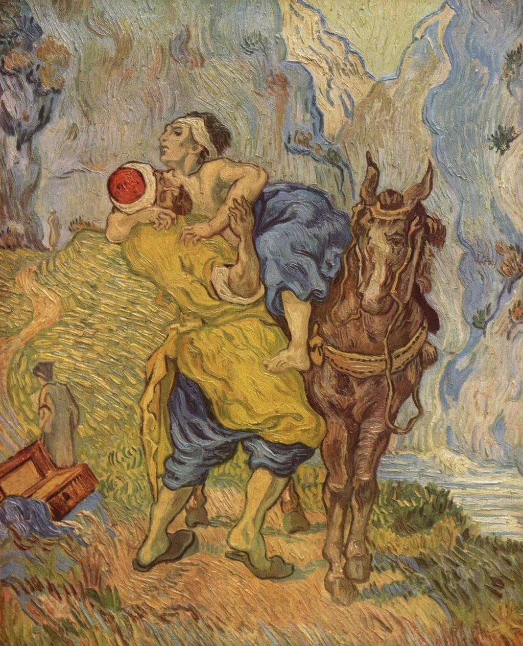 The good samaritan helps his enemy in a biblical parable that demonstrates Mill s golden rule: