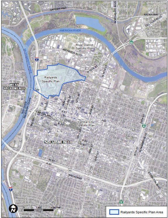 Below is a map of the Railyards Plan area