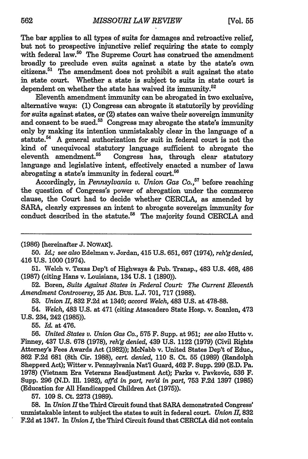 562 Missouri MISSOURI Law Review, LAW Vol. REVIEW 55, Iss. 2 [1990], Art. 4 [Vol.