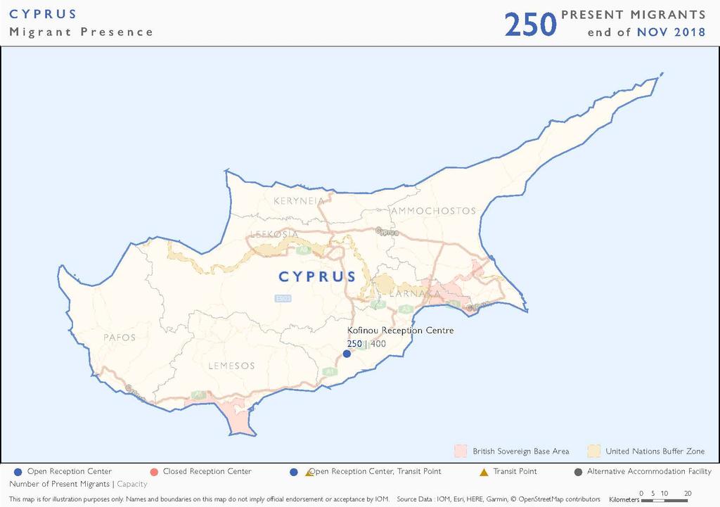 CYPRUS Developments during the reporting period A total of 937 migrants have arrived in Cyprus between January and, a 9 per cent decrease compared to the 1,29 registered in the same period last year.
