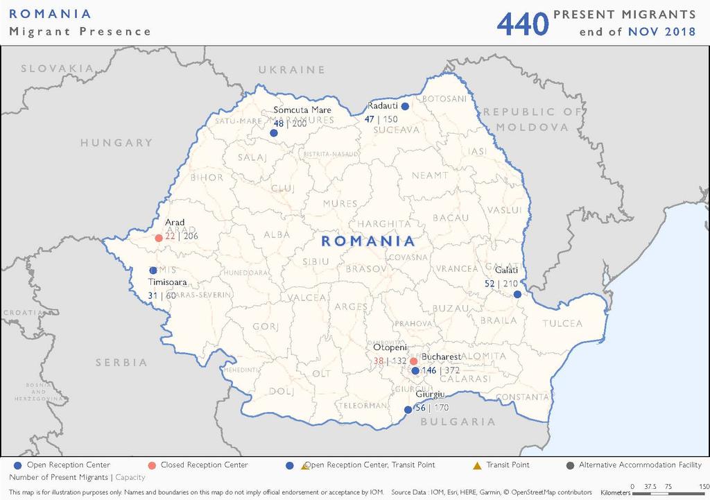 ROMANIA Developments during the reporting period Between January and, Romanian authorities apprehended a total of 84 migrants and asylum seekers on entry and exit from the country.