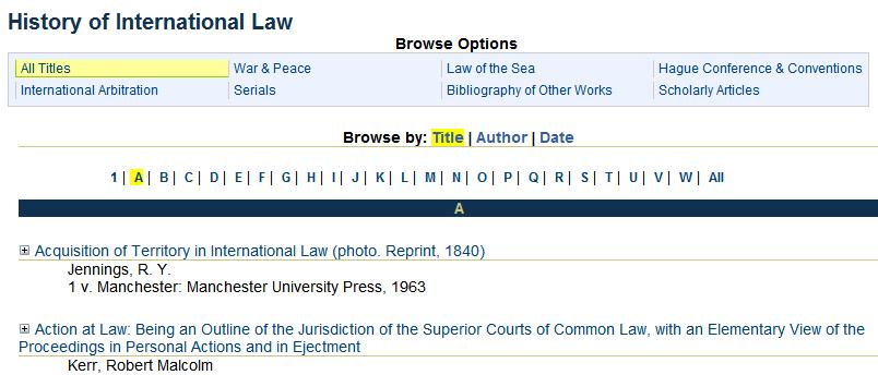 History of International Law More than 500 titles